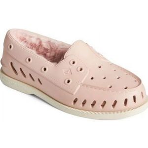 Sperry Topsider Float Cozy Fur Lined Boat Shoes Blush Pink Size 8